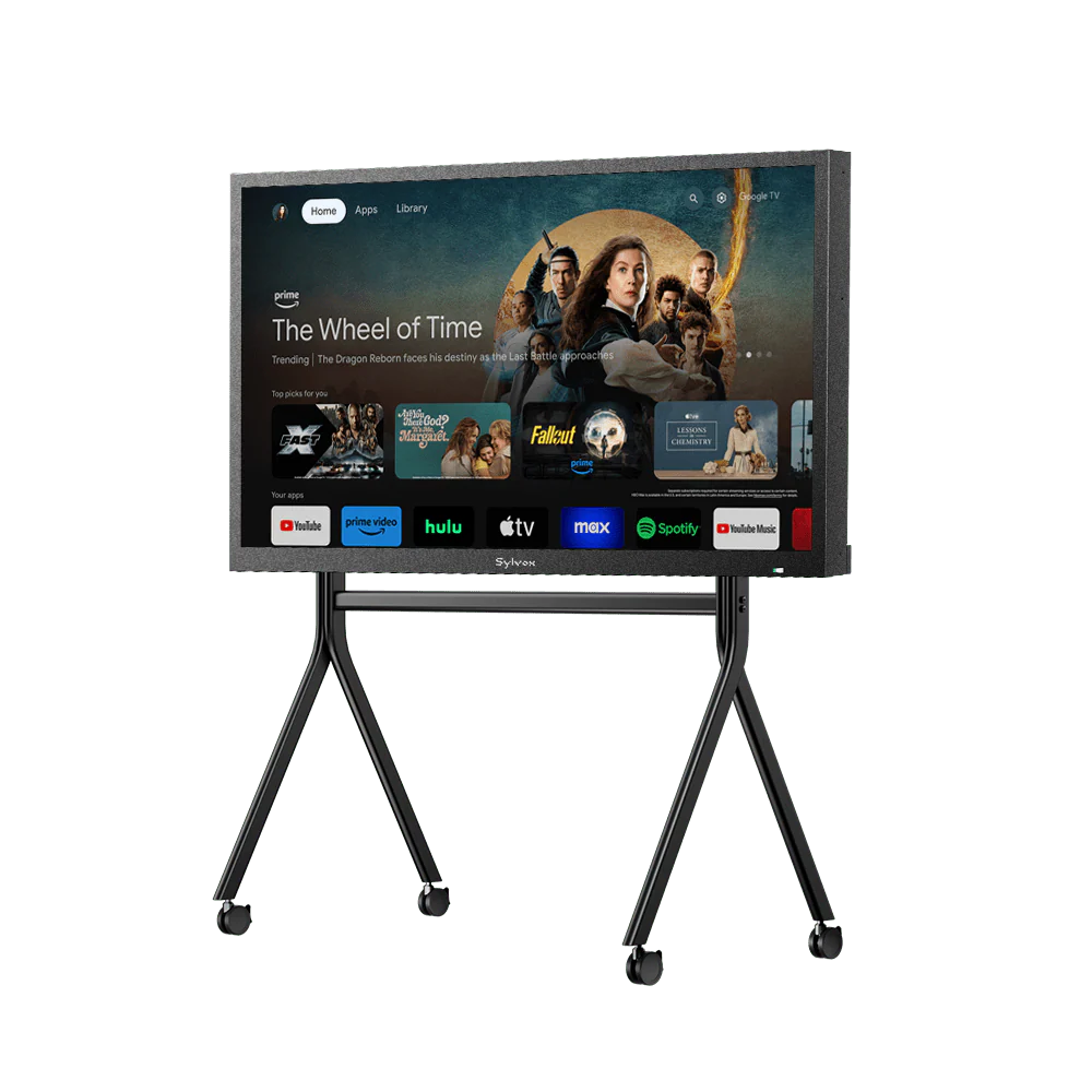 Soporte móvil para TV exterior en forma de Y para TV de 65” a 120”