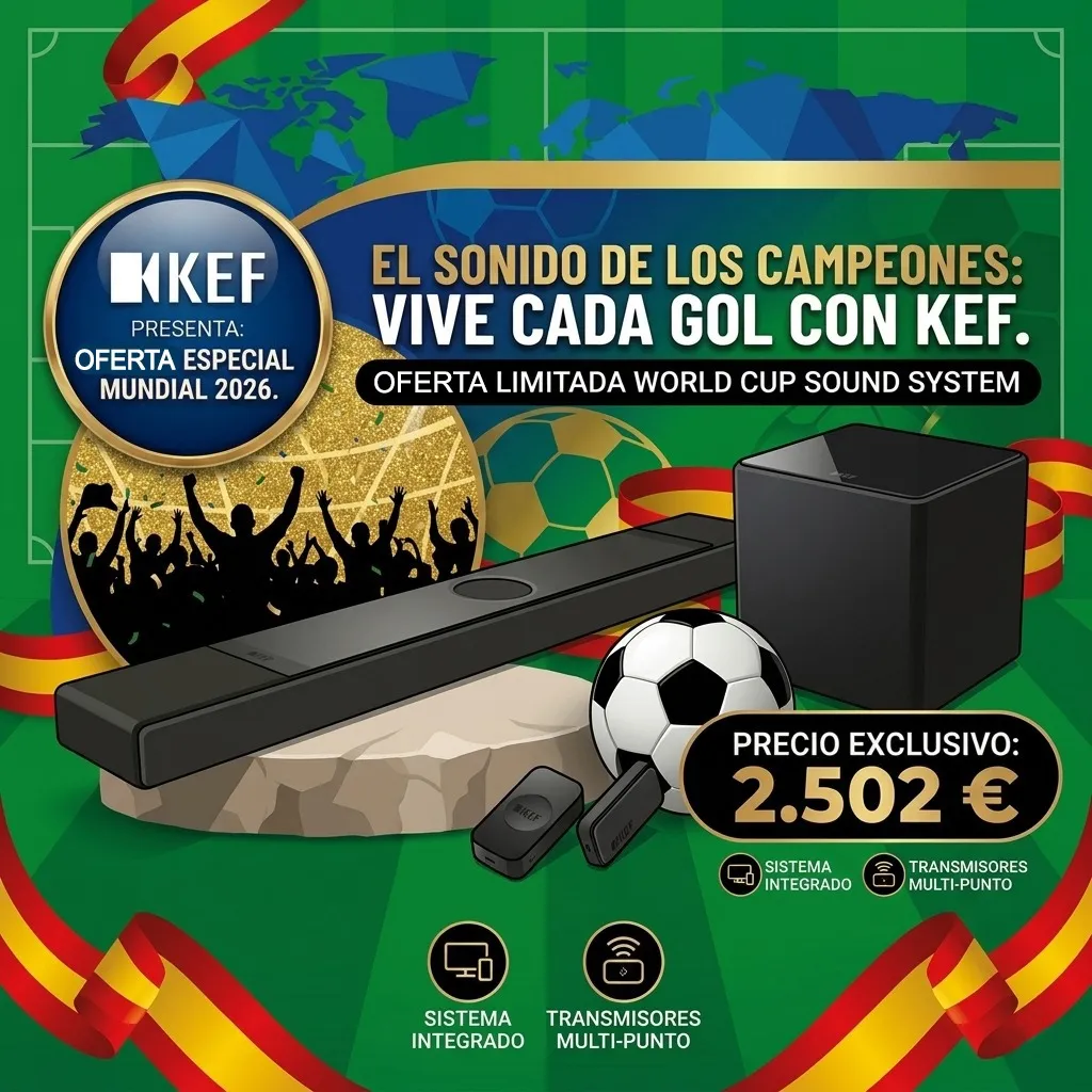 KEF XIO Soundbar + Kube 8 MIE + KW2 Wireless Adapter