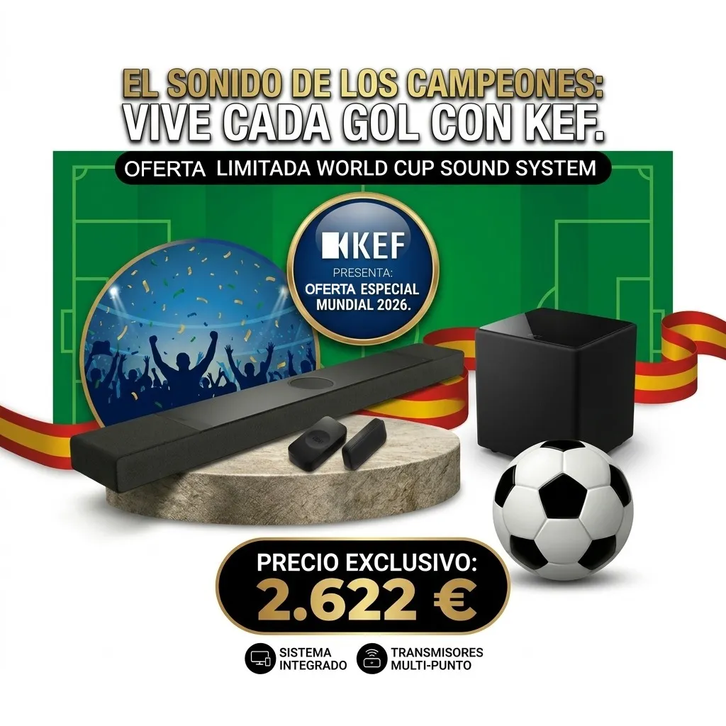 KEF XIO Soundbar + Kube 10 MIE + KW2 Wireless Adapter