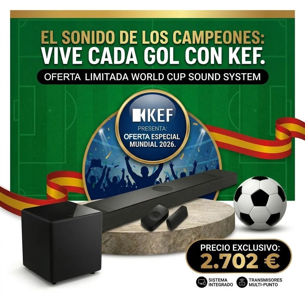 KEF XIO Soundbar + Kube 12 MIE + KW2 Wireless Adapter